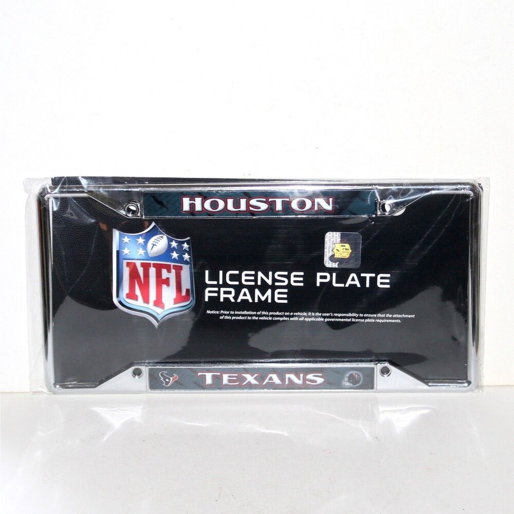 Houston Texans License Plate Frame chrome NFL Rico Industries Football